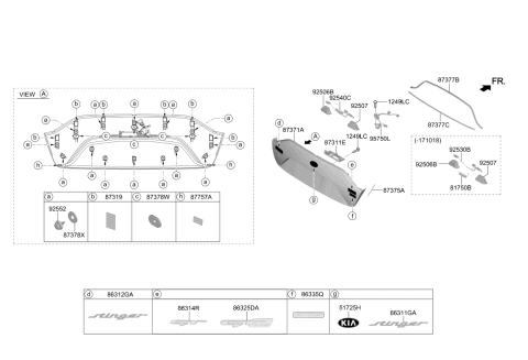 2020 Kia Stinger Stinger Emblem Assembly Diagram for 86311J5000