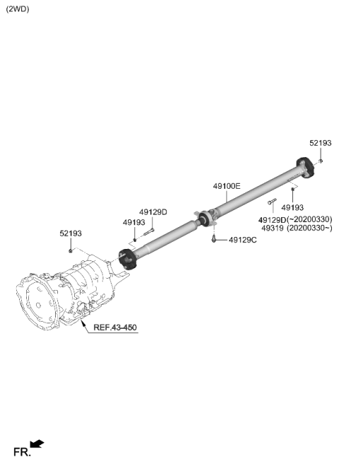 2018 Kia Stinger Propeller Shaft Diagram 2