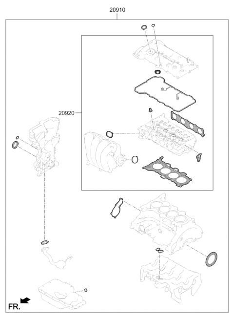 2019 Kia Forte Engine Gasket Kit Diagram 2