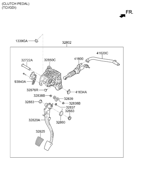 2019 Kia Forte Brake & Clutch Pedal Diagram 3