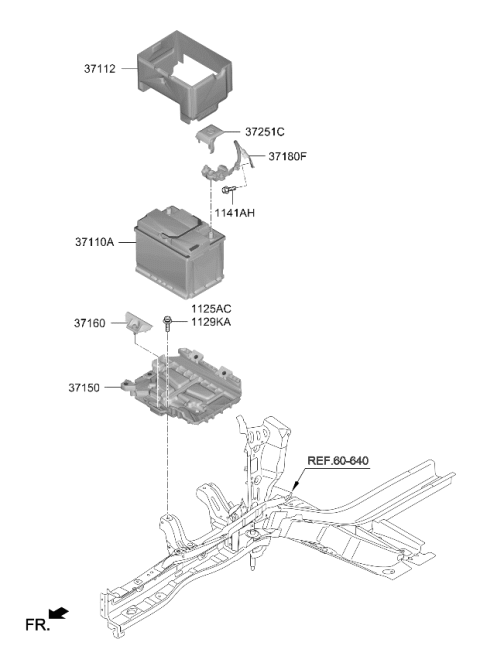 2019 Kia Forte Battery Insulation Pad Diagram for 37112A7100
