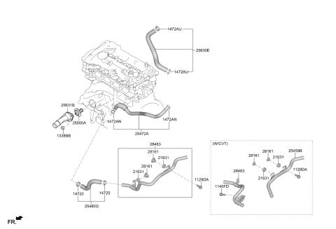 2019 Kia Forte Hose Assembly-Water B Diagram for 254692B701
