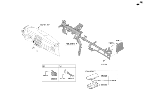 2019 Kia Forte Smart Key Fob Diagram for 95440M7001