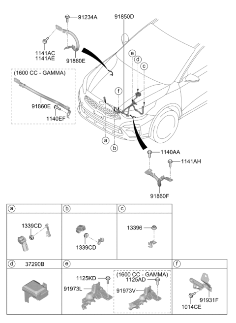 2021 Kia Forte Battery Wiring Assembly Diagram for 91850M7140