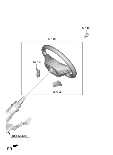 2020 Kia Forte Steering Wheel Assembly Diagram for 56100M7650B2D