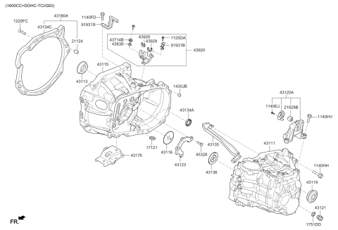 2020 Kia Forte Roll Support Bracket Diagram for 4317632640
