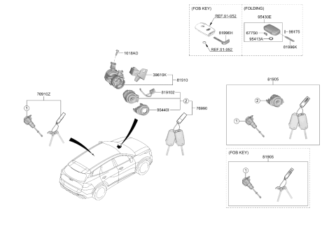 2025 Kia Sportage SWITCH ASSY-KEY ILLU Diagram for 81924P1000