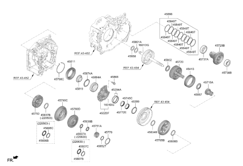 2025 Kia Sportage Taper Roller Bearing Diagram for 457373F900
