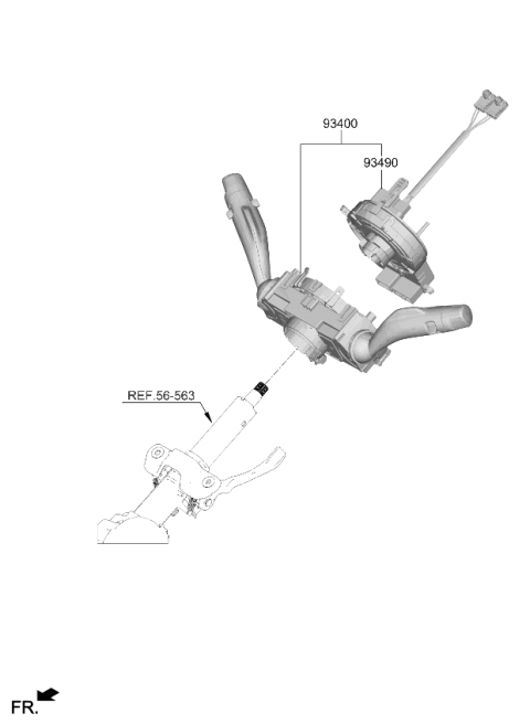 2024 Kia Sportage Multifunction Switch Assembly Diagram for 934C2P1050