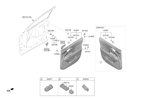 2024 Kia Sportage Door Inside Handle Assembly Diagram for 82610DW010SA1