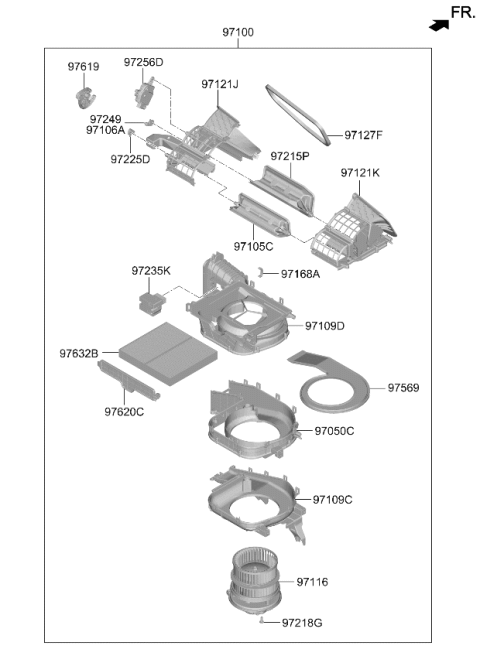2024 Kia Sportage Blower Unit Diagram for 97100DW020
