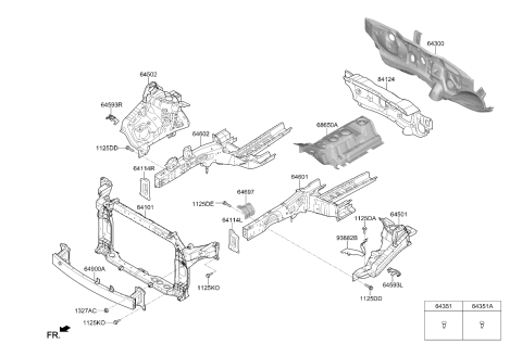 2020 Kia Sportage Front End Module Carrier Assembly Diagram for 64101D9200