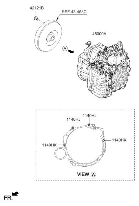 2020 Kia Sportage Automatic Transmission/Transaxle Assembly Diagram for 450003FEZ5