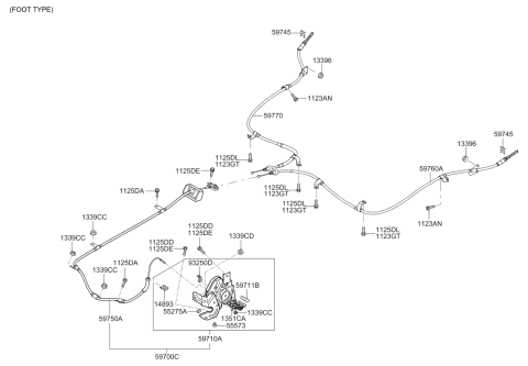 2022 Kia Sportage Parking Brake Cable Assembly Diagram for 59770D9000