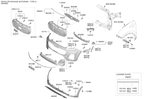 2022 Kia Sportage Front Bumper Diagram 2