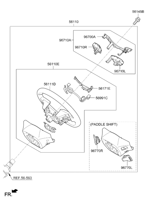 2020 Kia Sportage Steering Wheel Body Diagram for 56120D9AB0KA1