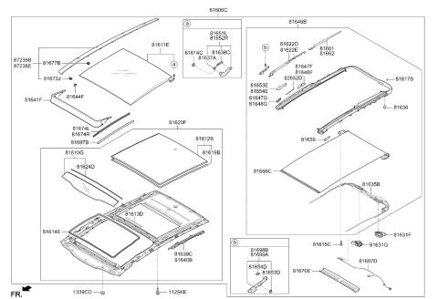 2020 Kia Sportage Panorama Roof Assembly Diagram for 81600D9001WK