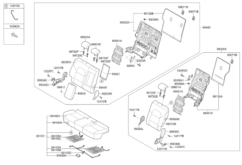 2020 Kia Sportage Rear Seat Cushion Covering Assembly Diagram for 89170D90002AE