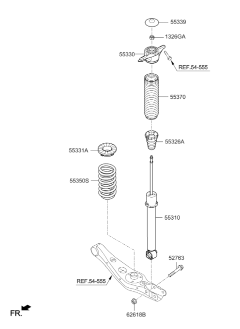 2021 Kia Sportage Shock Absorber Assembly Diagram for 55311D9800