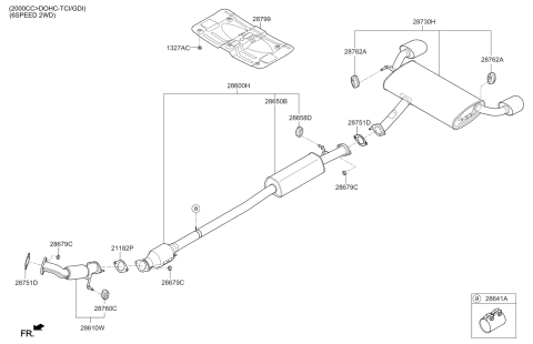 2022 Kia Sportage Center Muffler Complete Diagram for 28600D9500