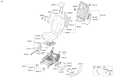2025 Kia Sorento Armrest Assembly Left Hand Diagram for 89900P2510MVP