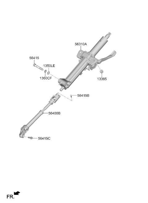 2024 Kia Sorento Hybrid Steering Column & Shaft Diagram 2