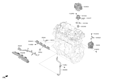 2026 Kia Sorento INJECTOR ASSY-FUEL Diagram for 353102M700