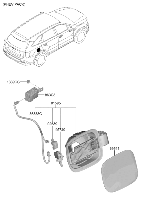 2026 Kia Sorento Hybrid Fuel Filler Door Diagram 2