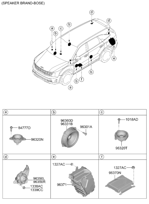2025 Kia Sorento Center Speaker Assembly Diagram for 96350L1200