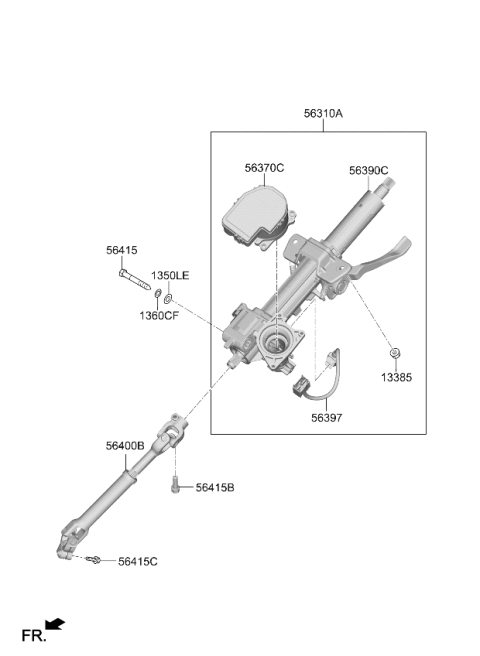 2025 Kia Sorento JOINT ASSY-STRG Diagram for 56400P2AA0