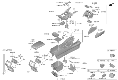 2024 Kia Sorento LEVER COMPLETE-SHIFT Diagram for 467W0P4100