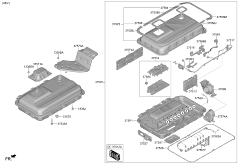 2025 Kia Sorento WRG/HRNS-BATT System Diagram for 37539E4000