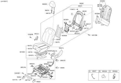 2025 Kia Sorento Power Front Switch Assembly Diagram for 88070P2AB0GYT