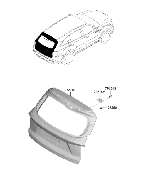 2025 Kia Sorento Hinge Assembly-Tail Gate Diagram for 72910P2000