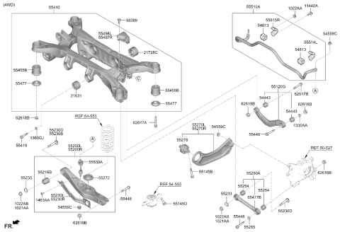 2025 Kia Sorento BAR ASSY-RR STABILIZ Diagram for 55510P2AA0