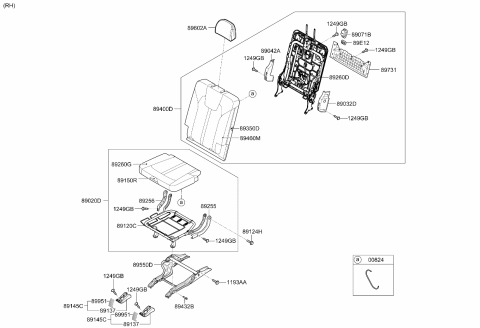 2024 Kia Sorento 3rd Back Covering Assembly Diagram for 89A46P4030MD6