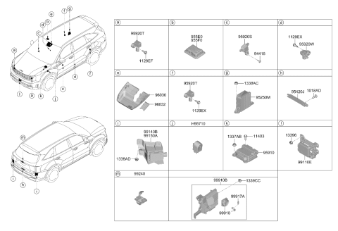 2024 Kia Sorento Air Bag Control Module Assembly Diagram for 95910P4600