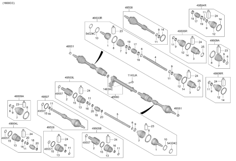 2023 Kia Forte Joint & Shaft Kit-Fr Diagram for 495R1M7300