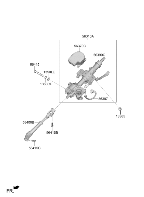 2024 Kia Forte Steering Column Assembly Diagram for 56310M7700