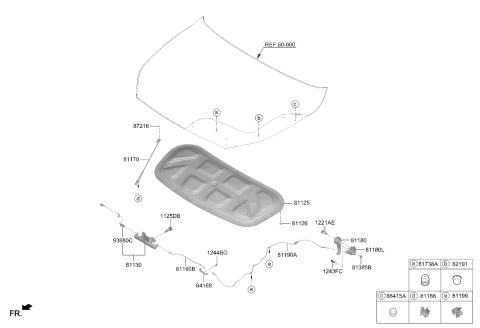 2023 Kia Forte Bumper-Hood Overslam Diagram for 1737209520B