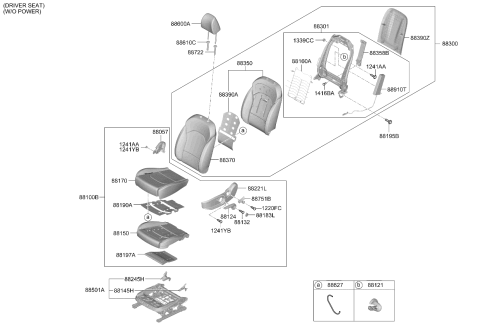 2023 Kia Forte Front Cushion Covering Left Diagram for 88160M7500B5J