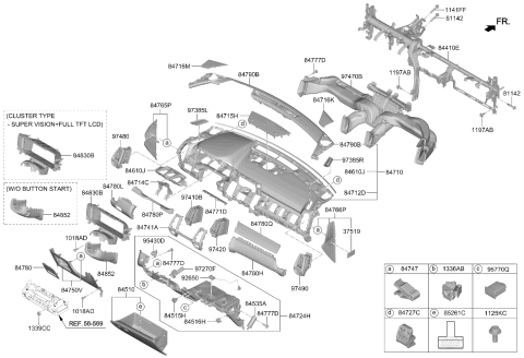 2022 Kia Sorento Glove Box Assembly Diagram for 84510P2100GYT