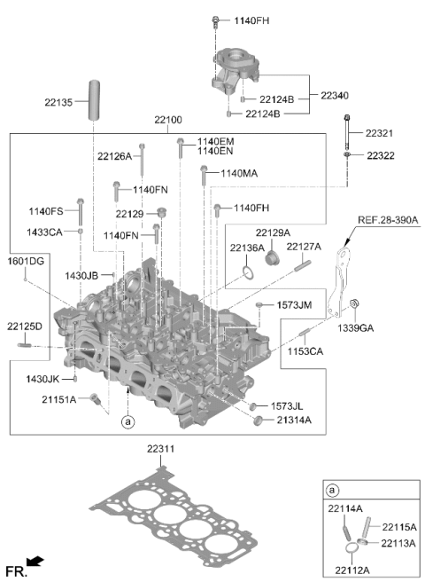 2022 Kia Sorento Head Assy-Cylinder Diagram for 595G52MH00