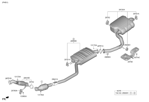 2023 Kia Sorento Hybrid Muffler & Exhaust Pipe Diagram 2