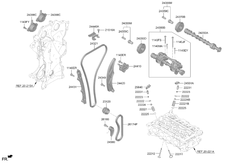 2022 Kia Sorento CAMSHAFT Assembly-EXHAUS Diagram for 242002M801