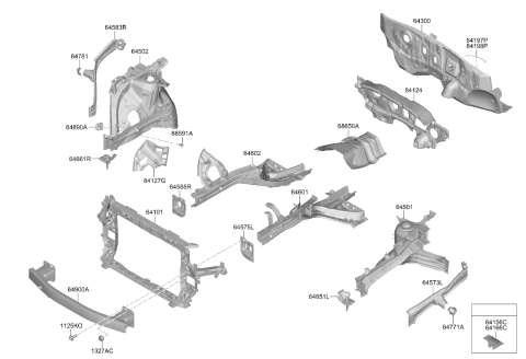 2023 Kia Sorento REINF Assembly-Fender Mt Diagram for 64781P2000