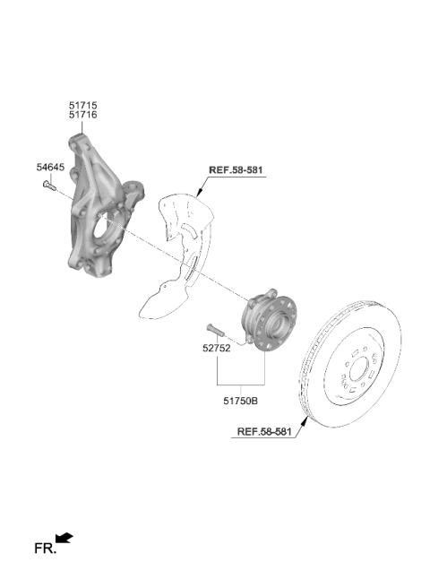 2021 Kia Sorento Knuckle-Front Axle,R Diagram for 51711P2000