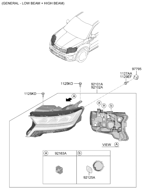 2023 Kia Sorento Hybrid Head Lamp Diagram 2