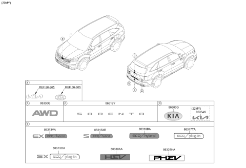 2023 Kia Sorento EMBLEM-HYBRID Diagram for 86314P4900