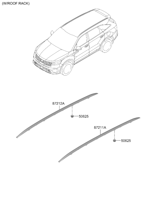 2023 Kia Sorento Hybrid Roof Garnish & Rear Spoiler Diagram 2